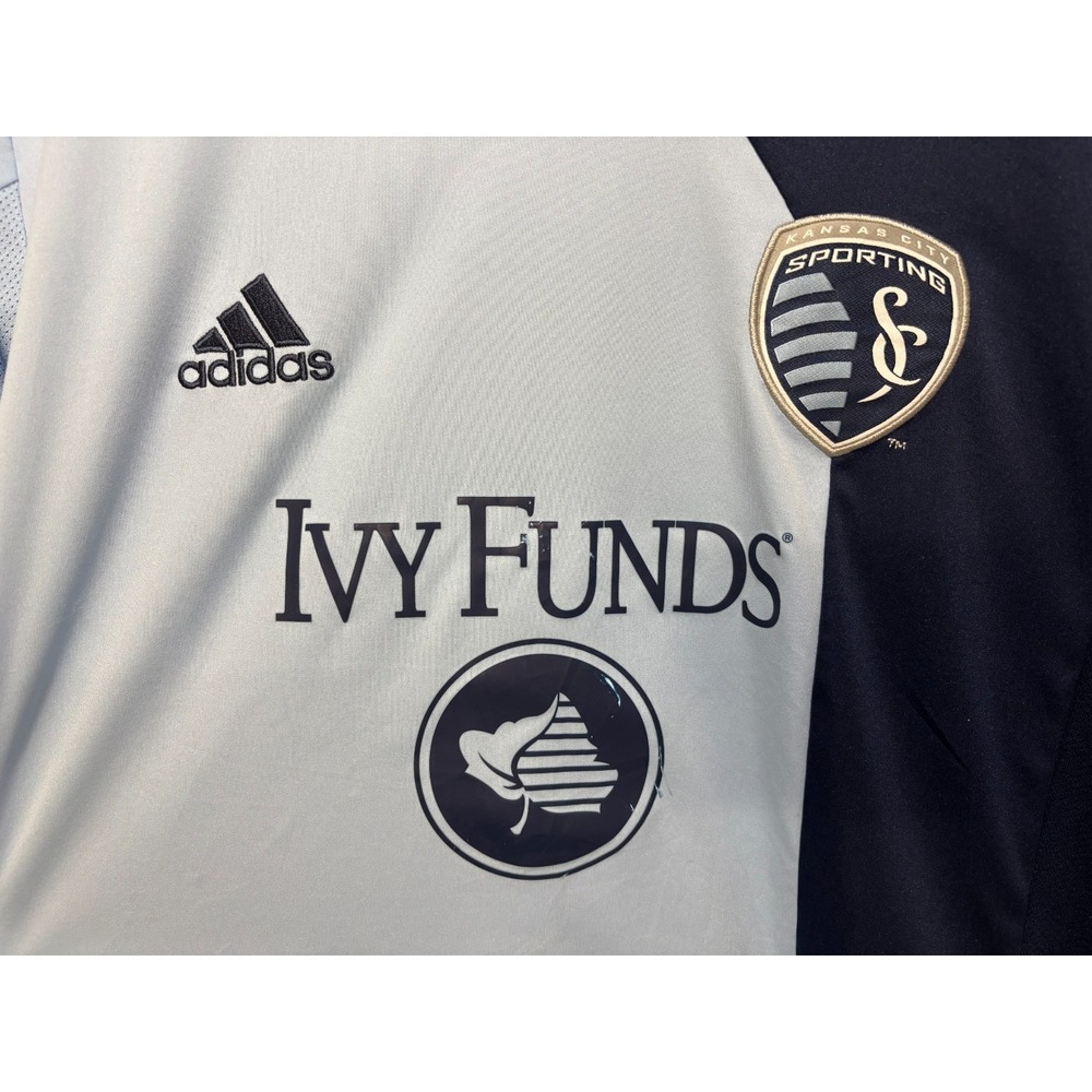 Sporting Kansas City 2013 MLS Adidas Soccer Jersey Climacool Two Tone Blue Large - Picture 4 of 7